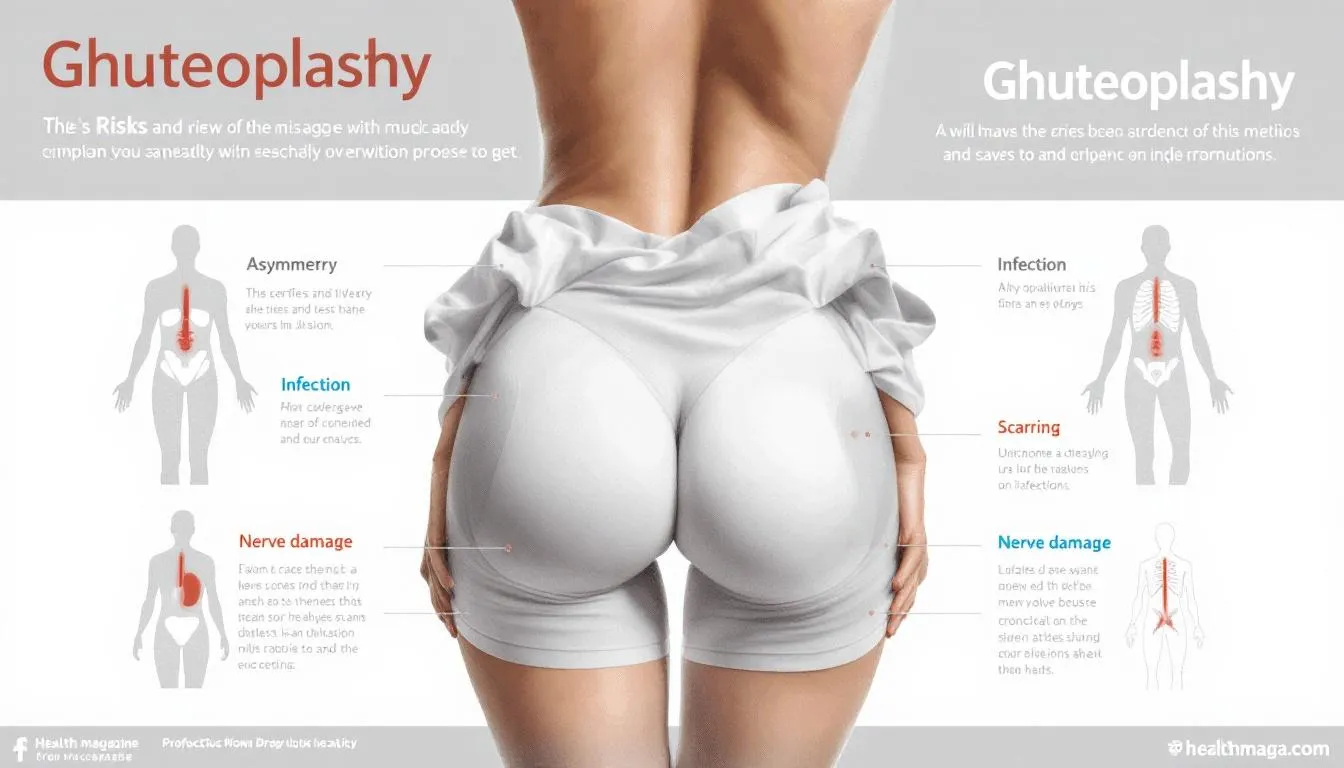Un grafico che illustra i rischi associati alla gluteoplastica.