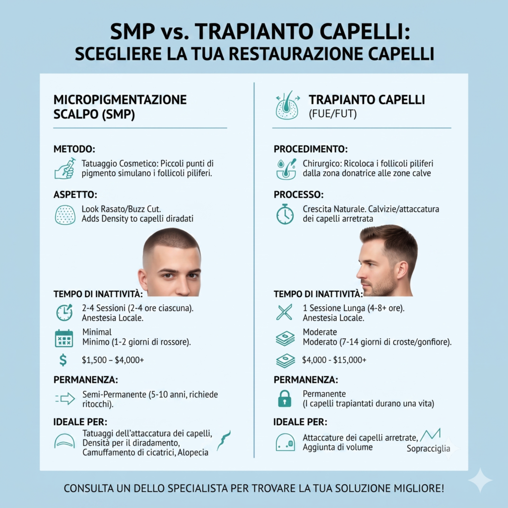 Micropigmentazione vs trapianto di capelli 